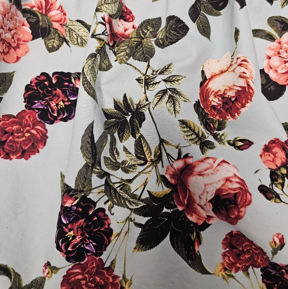 Cece Midi Floral‎ A-Line Midi Blue Skirt 4 Preowned